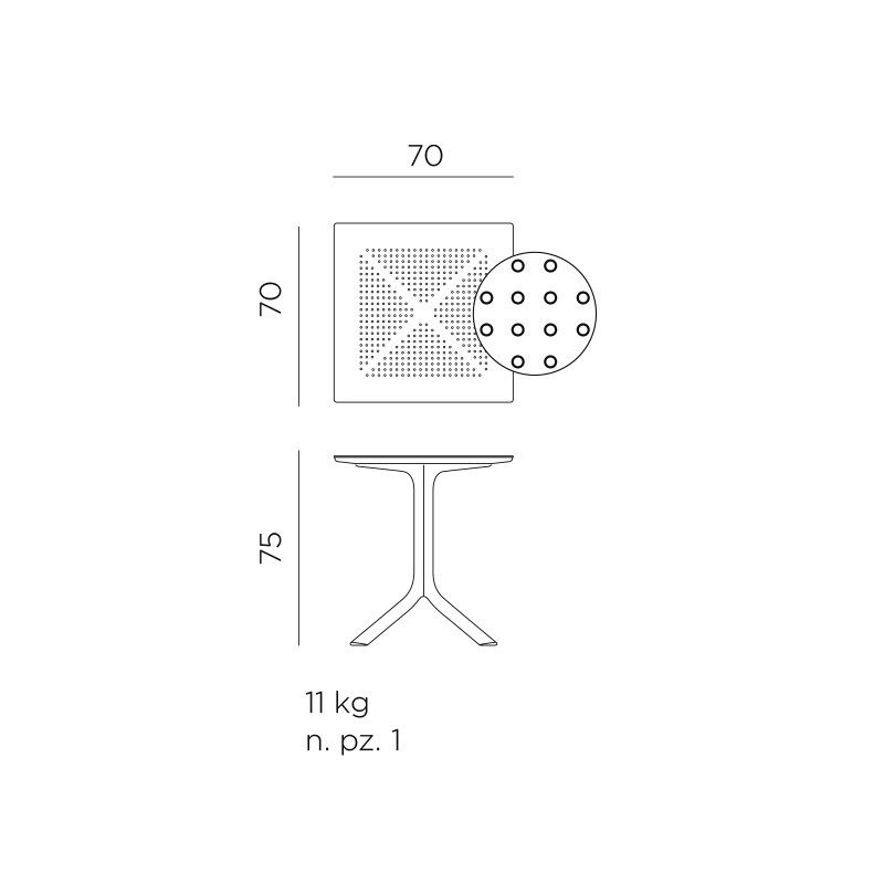 Tavolo Clip 70x70 cm - Nardi