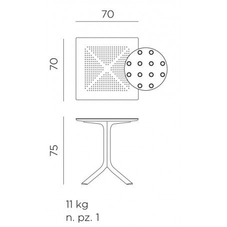 Tavolo Clip 70x70 cm - Nardi Tavolo Clip 70x70 cm - Nardi