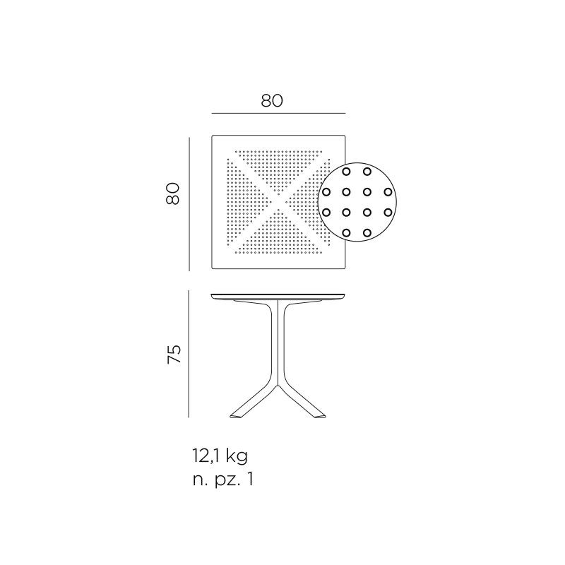 Tavolo Clip 80x80 cm - Nardi