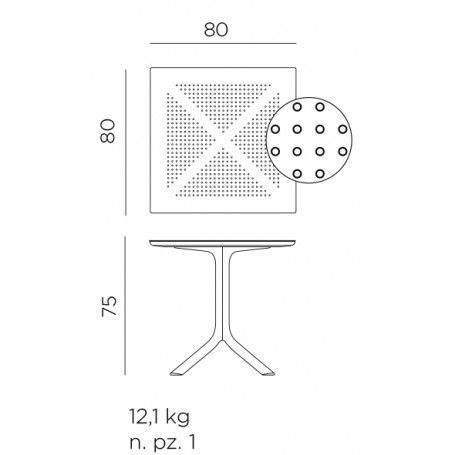 Tavolo Clip 80x80 cm - Nardi