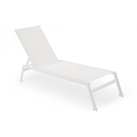 Lettino Prendisole da Giardino in Alluminio Bianco | Eracle