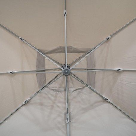 Ombrellone Decentrato da Giardino in Alluminio 3x3 mt Grigio | Alba