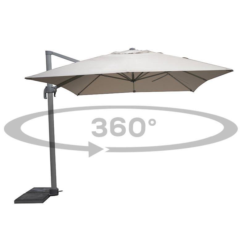 Ombrellone Decentrato da Giardino in Alluminio 3x3 mt Grigio | Alba