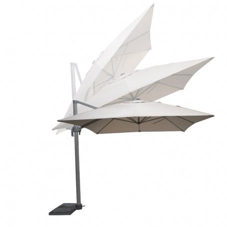 Ombrellone Decentrato da Giardino in Alluminio 3x3 mt Grigio | Alba