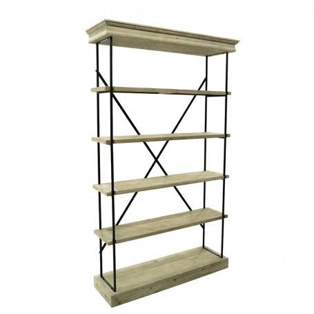 Scaffale/Libreria in Legno e Metallo, Stile Industrial - Fox Scaffale/Libreria in Legno e Metallo, Stile Industrial - Fox