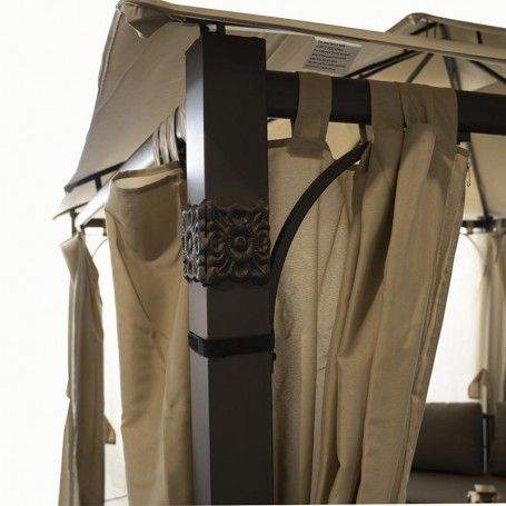 Gazebo da Giardino 3x4 m in Acciaio e Telo in Poliestere Tortora