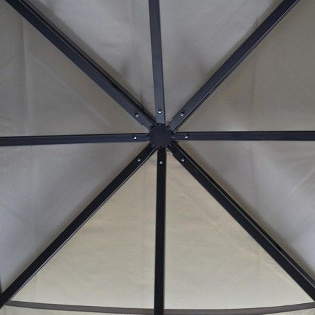 Gazebo da Giardino 3x4 m in Acciaio e Telo in Poliestere Tortora