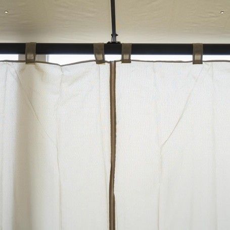 Gazebo da Giardino 3x4 m in Acciaio e Telo in Poliestere Tortora