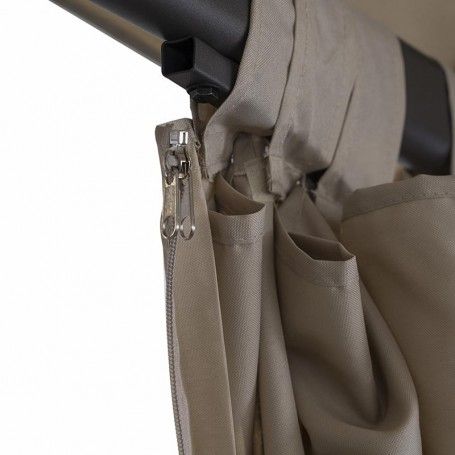 Gazebo da Giardino 3x4 m in Acciaio e Telo in Poliestere Tortora