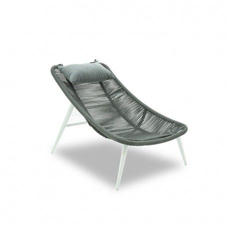 Poltrona con Poggiapiedi in Alluminio e Corde Licis