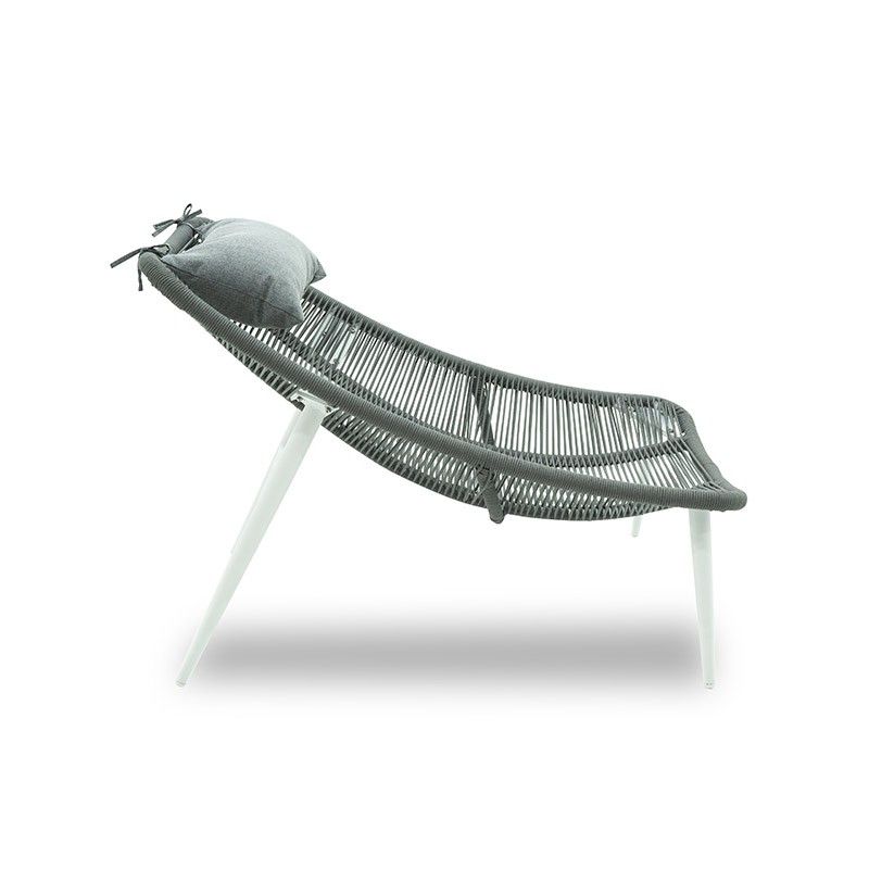 Poltrona con Poggiapiedi in Alluminio e Corde Licis