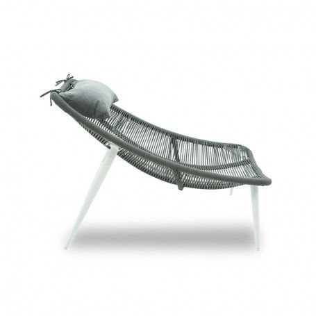 Poltrona con Poggiapiedi in Alluminio e Corde Licis