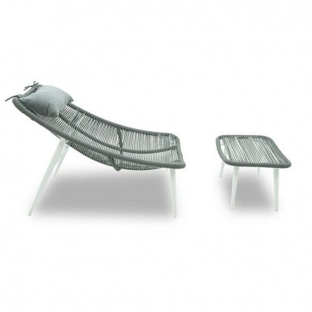 Poltrona con Poggiapiedi in Alluminio e Corde Licis