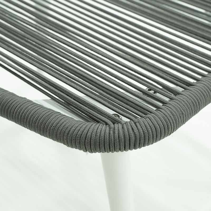 Poltrona con Poggiapiedi in Alluminio e Corde Licis