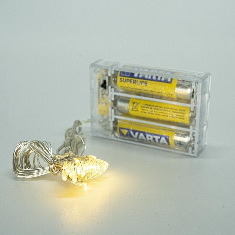 Stringa con 30 Micro Led a Batteria