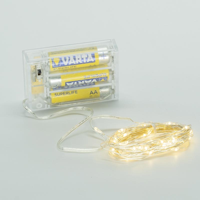 Stringa da 60 Micro Led a Batteria