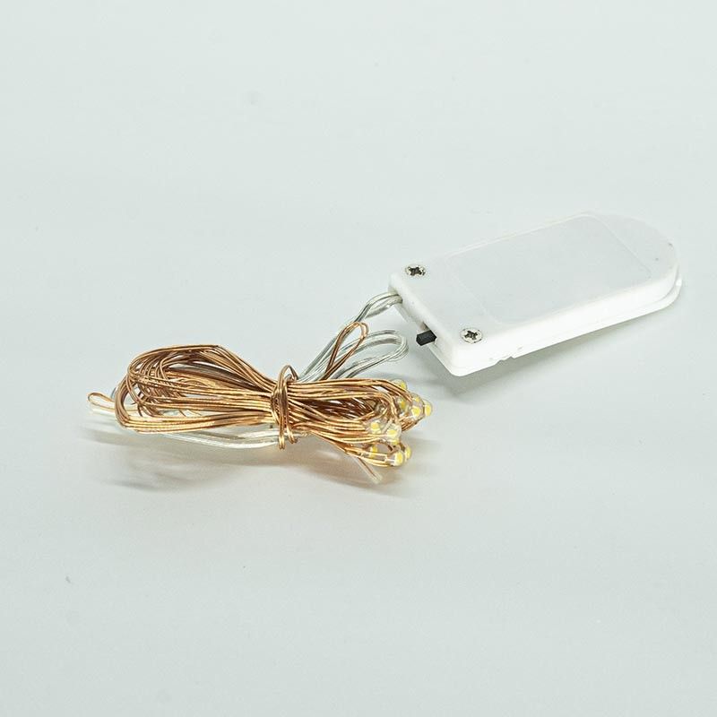 Stringa Silver con 20 Micro Led Bianco Caldo a Batteria