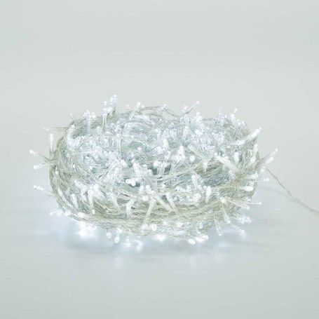 Catena 1300 Luci Led Bianco Freddo Cavo Trasparente Memory Control 65 metri, Uso Esterno