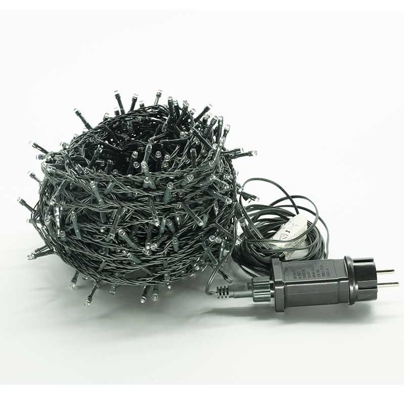Catena con 700 Luci Led Bianco Freddo e Cavo Verde 35 metri, Uso Esterno