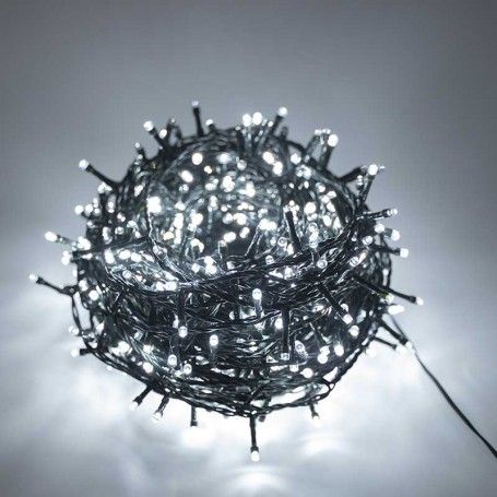 Catena con 700 Luci Led Bianco Freddo e Cavo Verde 35 metri, Uso Esterno Catena con 700 Luci Led Bianco Freddo e Cavo Verde 35 metri, Uso Esterno