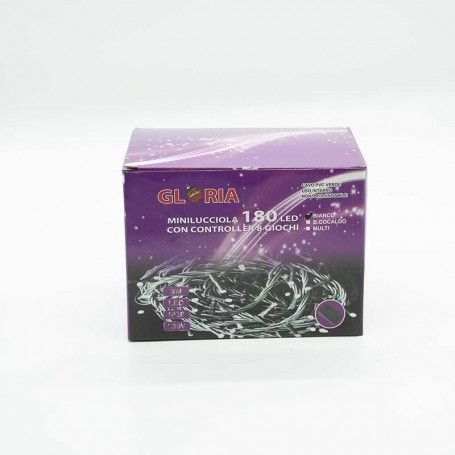 Minilucciole 180 Led Bianco Freddo con Controller 8 Giochi 9 metri Uso Interno