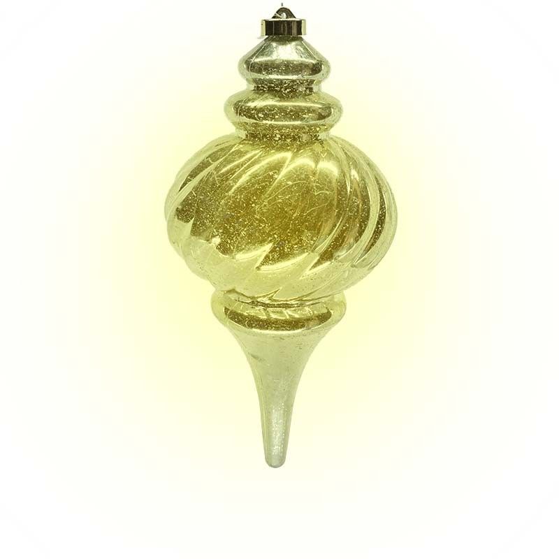 Pendente Natalizio Oro in Plastica con Led Bianco Caldo 28 cm