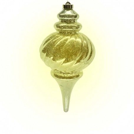 Pendente Natalizio Oro in Plastica con Led Bianco Caldo 28 cm