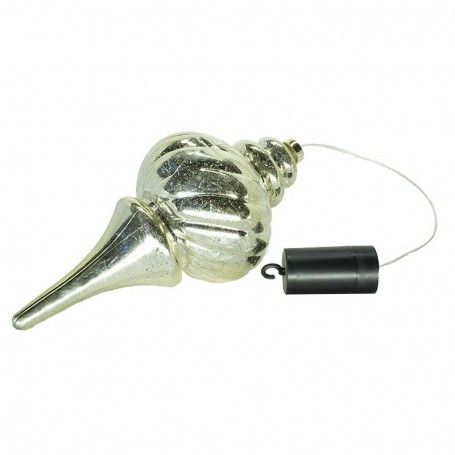 Pendente Natalizio Oro in Plastica con Led Bianco Caldo 28 cm