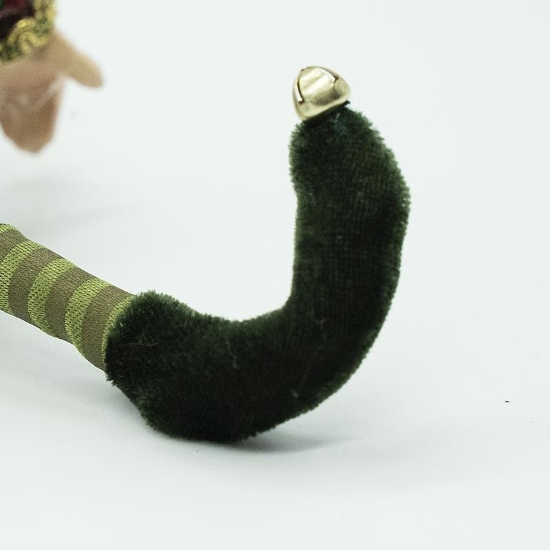 Elfo Natalizio con Abito Verde e Burgundy H.23 cm