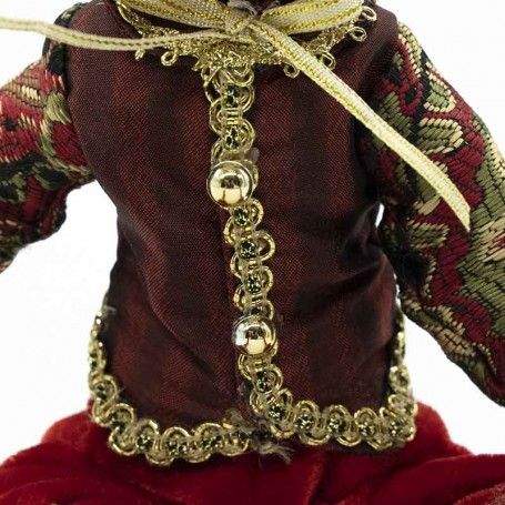 Elfo di Natale con Abito Rosso, Burgundy e Oro