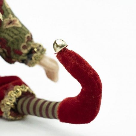 Elfo di Natale con Abito Rosso, Burgundy e Oro