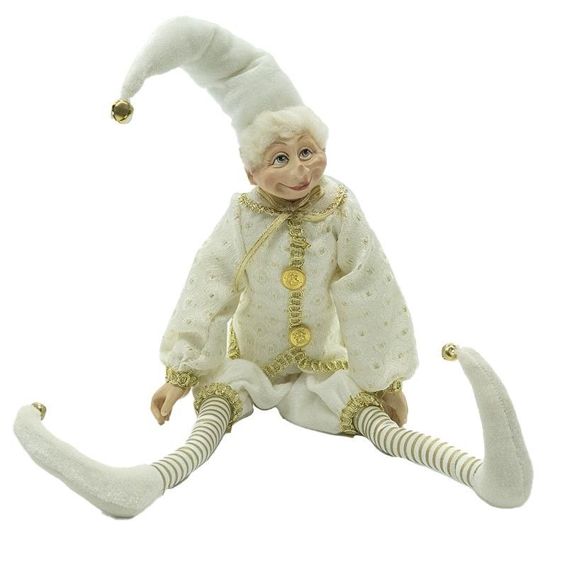 Elfo Natalizio con Abito Avorio e Oro