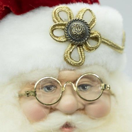 Babbo Natale con Abito Elegante Rosso e Oro H.54 cm