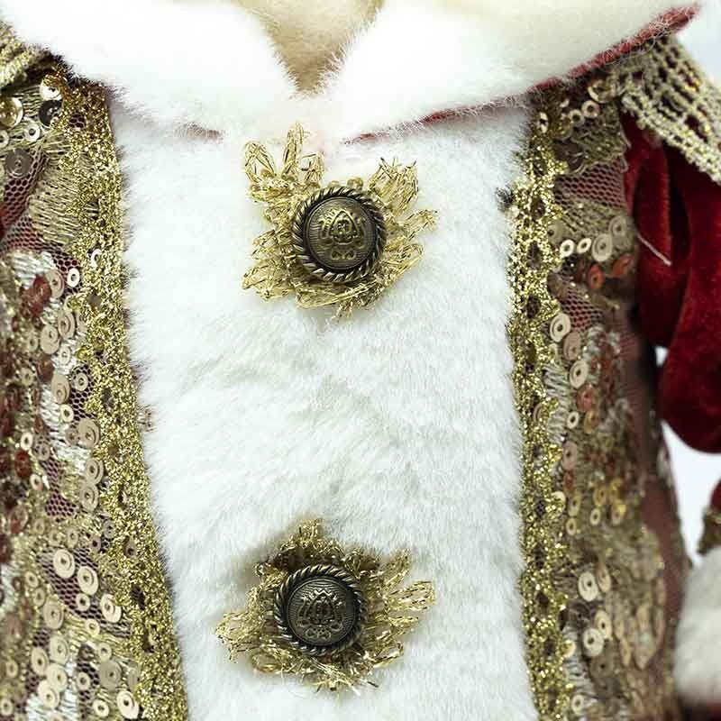 Babbo Natale con Abito Elegante Rosso e Oro H.54 cm