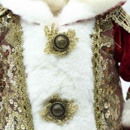 Babbo Natale con Abito Elegante Rosso e Oro H.54 cm