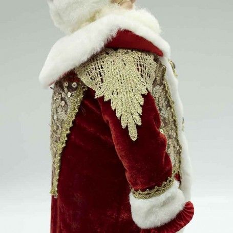 Babbo Natale con Abito Elegante Rosso e Oro H.54 cm