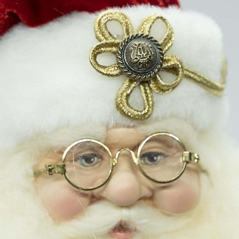 Babbo Natale con Abito Elegante Rosso e Oro H.69 cm