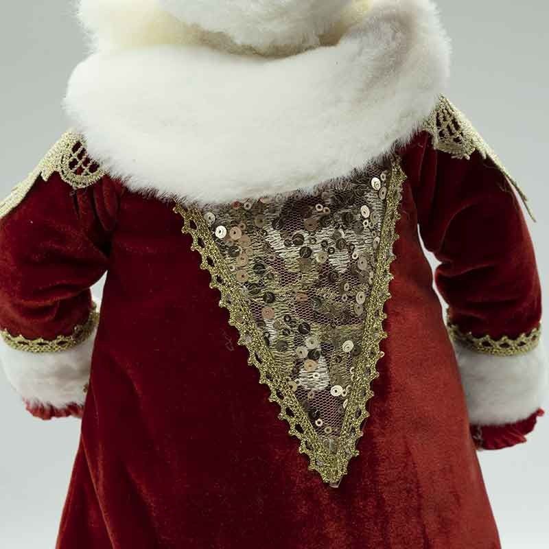 Babbo Natale con Abito Elegante Rosso e Oro H.69 cm