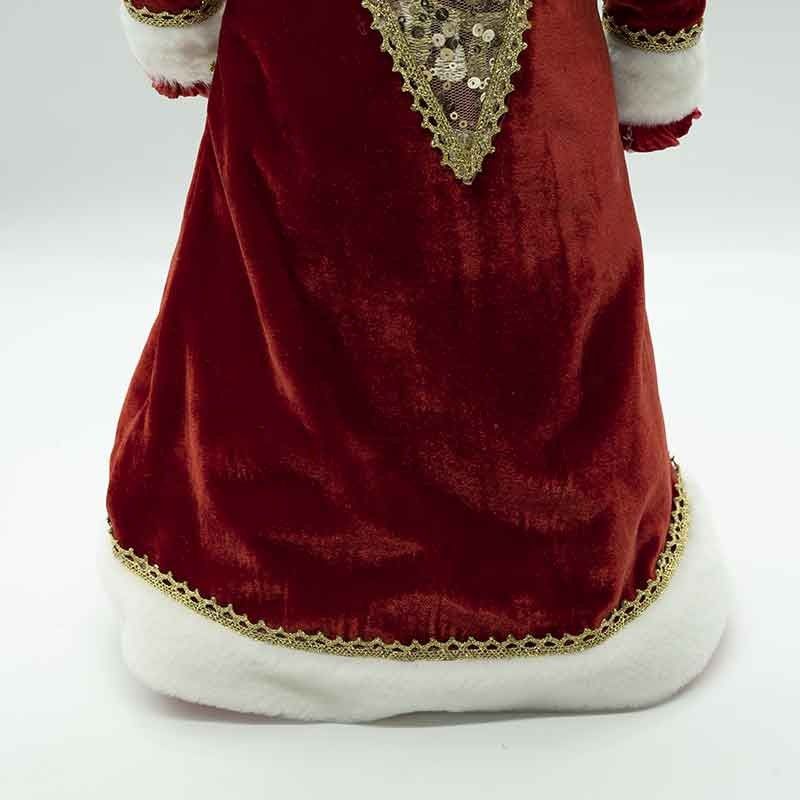 Babbo Natale con Abito Elegante Rosso e Oro H.69 cm