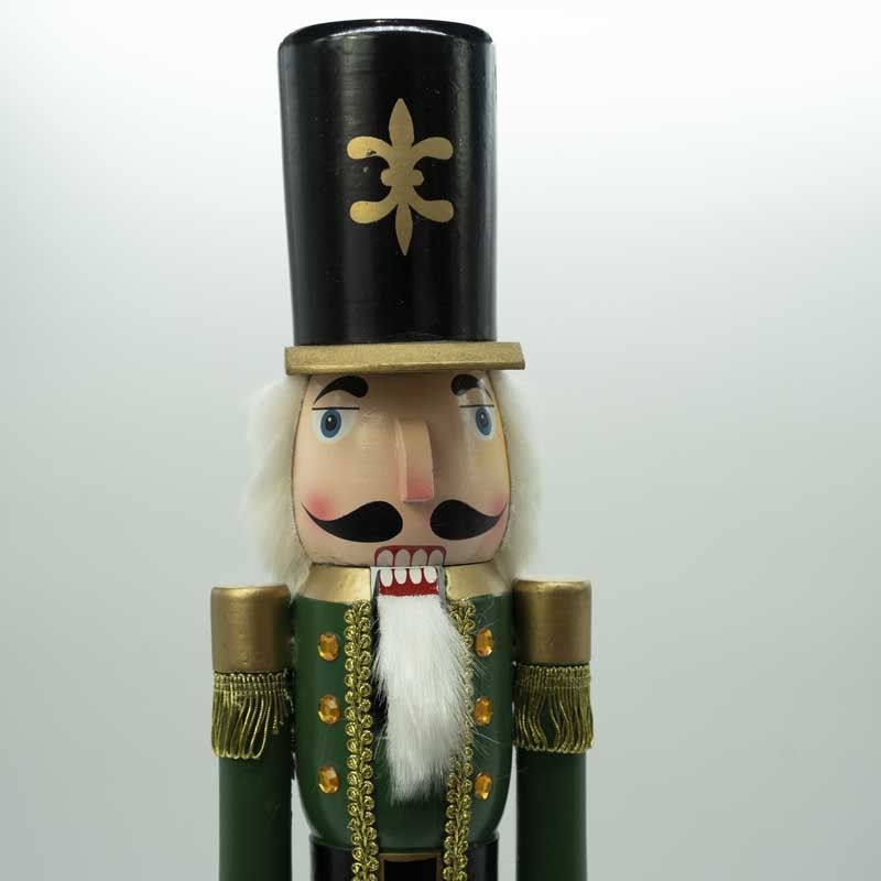 Schiaccianoci Natalizio in Uniforme Verde con Spada H.60 cm