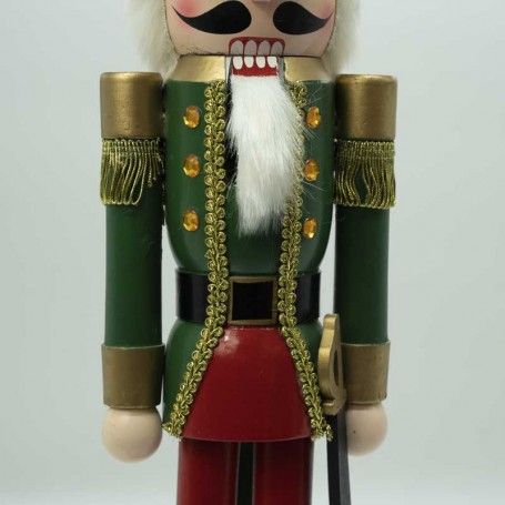 Schiaccianoci Natalizio in Uniforme Verde con Spada H.60 cm