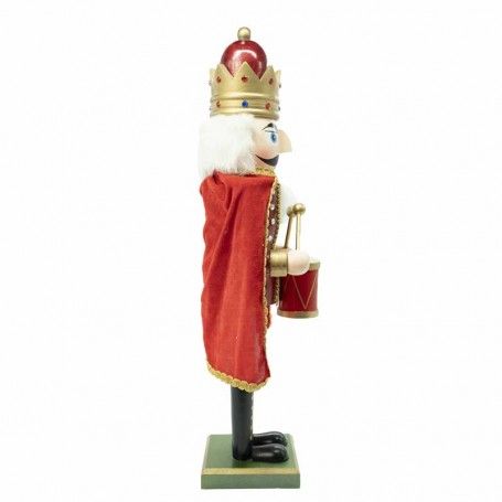 Schiaccianoci Natalizio in Legno con Mantello Rosso H.60 cm