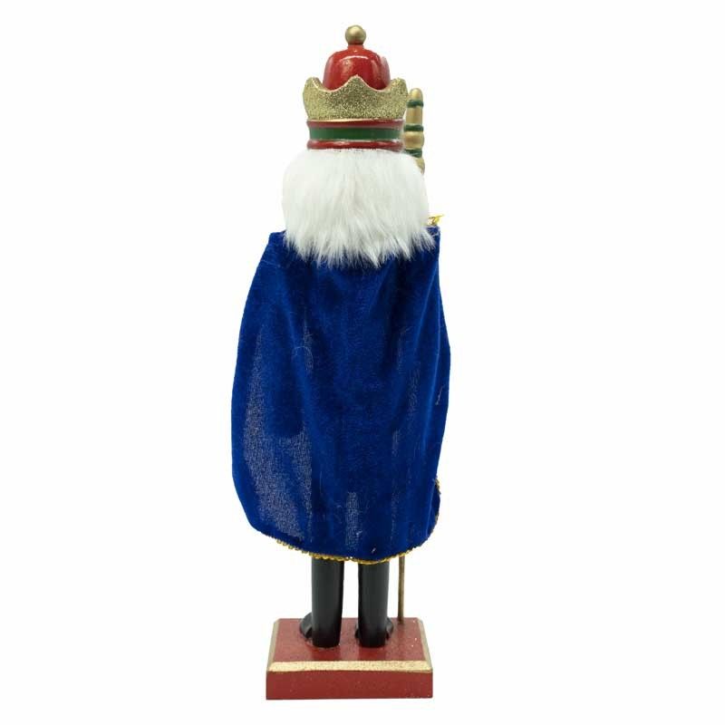 Schiaccianoci Natalizio in Legno con Corona e Scettro H.36 cm
