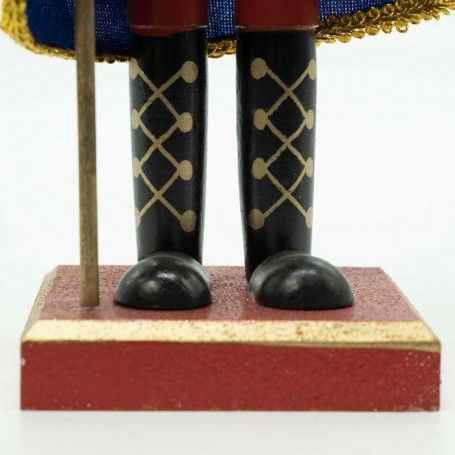 Schiaccianoci Natalizio in Legno con Corona e Scettro H.36 cm