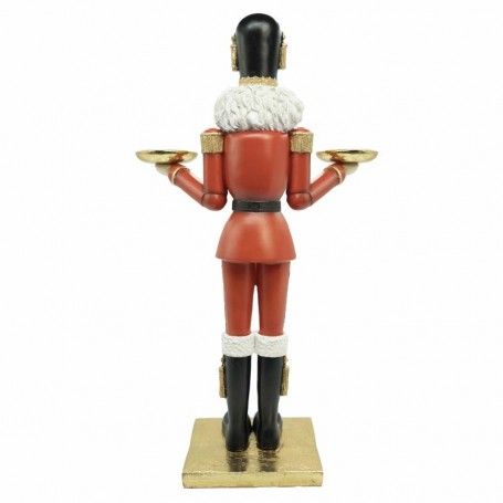 Schiaccianoci Natalizio in Resina con Porta T-Light H.61 cm