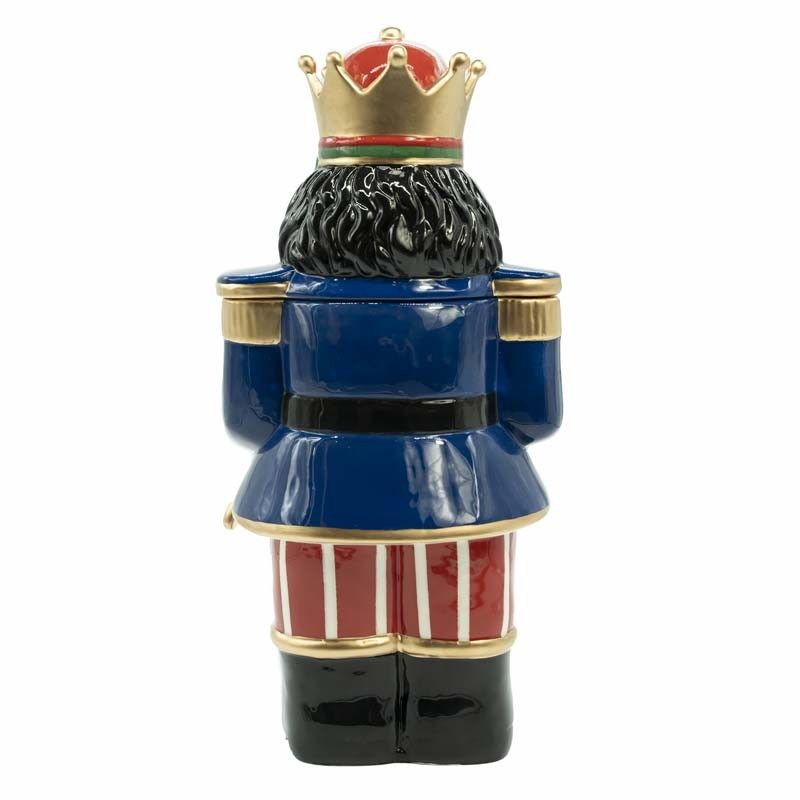 Schiaccianoci Natalizio Portabiscotti in Ceramica H.38,5 cm