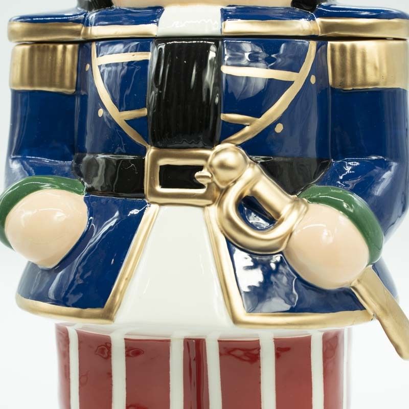 Schiaccianoci Natalizio Portabiscotti in Ceramica H.38,5 cm