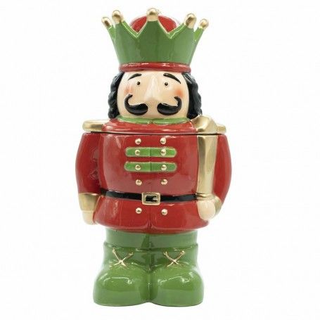 Schiaccianoci Portabiscotti Natalizio in Ceramica H.32 cm