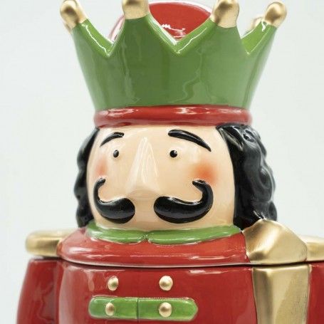 Schiaccianoci Portabiscotti Natalizio in Ceramica H.32 cm