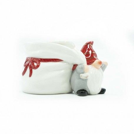Gnomo Natalizio in Ceramica con Sacco H.9 cm Gnomo Natalizio in Ceramica con Sacco H.9 cm